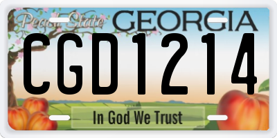 GA license plate CGD1214