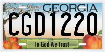 GA license plate CGD1220