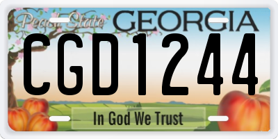 GA license plate CGD1244