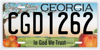 GA license plate CGD1262