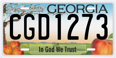 GA license plate CGD1273