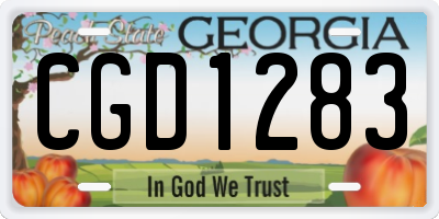 GA license plate CGD1283