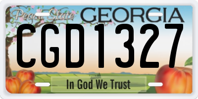 GA license plate CGD1327