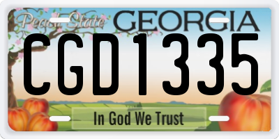 GA license plate CGD1335