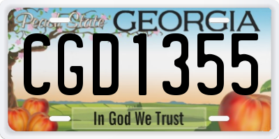 GA license plate CGD1355