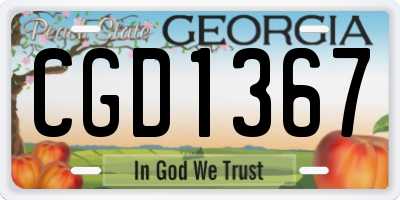GA license plate CGD1367