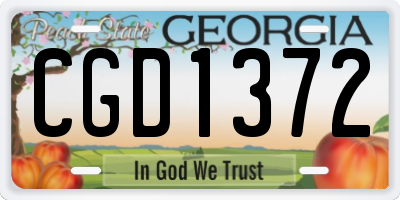GA license plate CGD1372