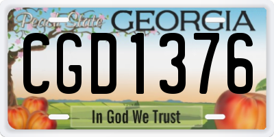 GA license plate CGD1376