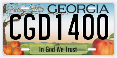 GA license plate CGD1400