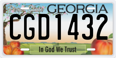 GA license plate CGD1432