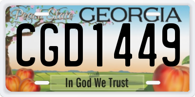 GA license plate CGD1449
