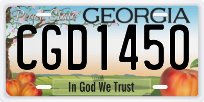 GA license plate CGD1450