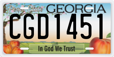 GA license plate CGD1451