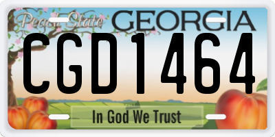 GA license plate CGD1464