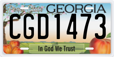 GA license plate CGD1473