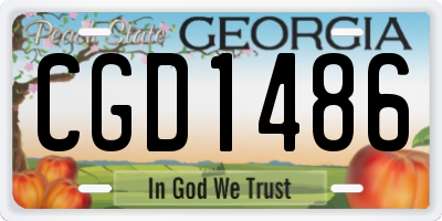 GA license plate CGD1486