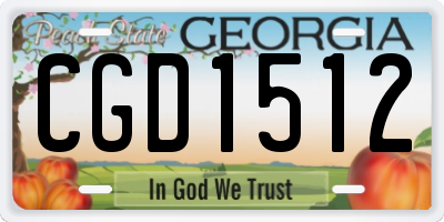 GA license plate CGD1512