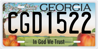 GA license plate CGD1522