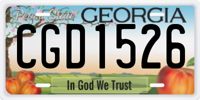 GA license plate CGD1526