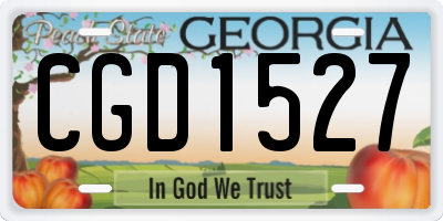 GA license plate CGD1527