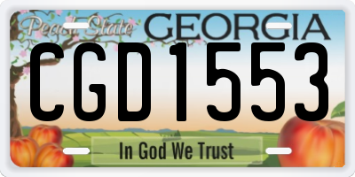 GA license plate CGD1553