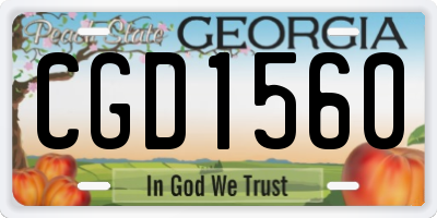 GA license plate CGD1560