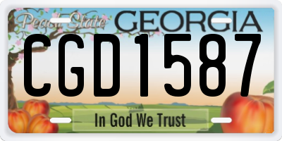 GA license plate CGD1587