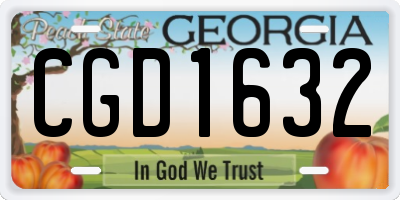 GA license plate CGD1632
