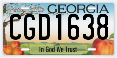 GA license plate CGD1638
