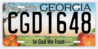 GA license plate CGD1648