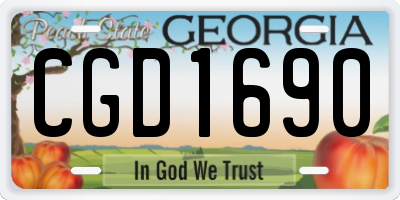 GA license plate CGD1690