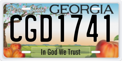 GA license plate CGD1741