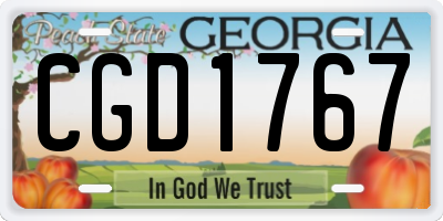 GA license plate CGD1767