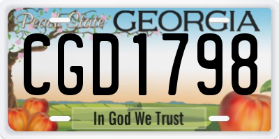 GA license plate CGD1798