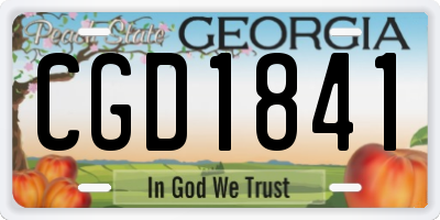 GA license plate CGD1841