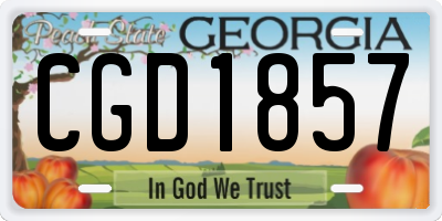 GA license plate CGD1857