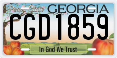 GA license plate CGD1859