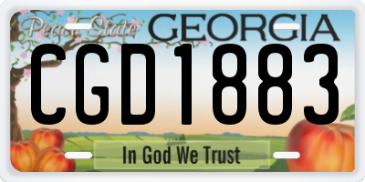 GA license plate CGD1883