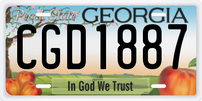GA license plate CGD1887