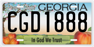 GA license plate CGD1888