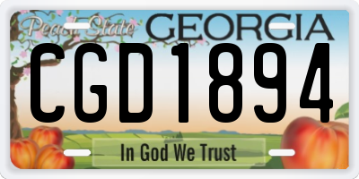 GA license plate CGD1894