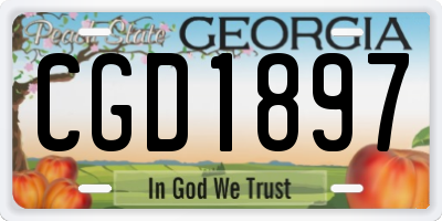 GA license plate CGD1897