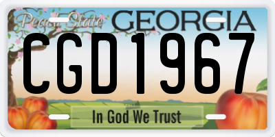 GA license plate CGD1967