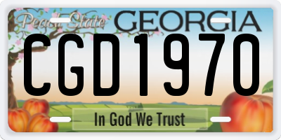 GA license plate CGD1970