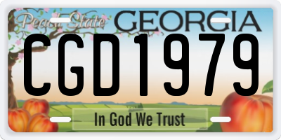 GA license plate CGD1979