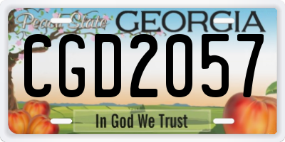 GA license plate CGD2057