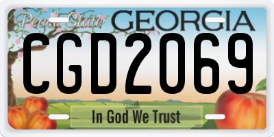GA license plate CGD2069