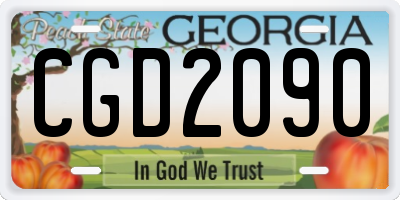 GA license plate CGD2090