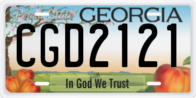 GA license plate CGD2121