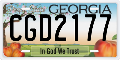 GA license plate CGD2177